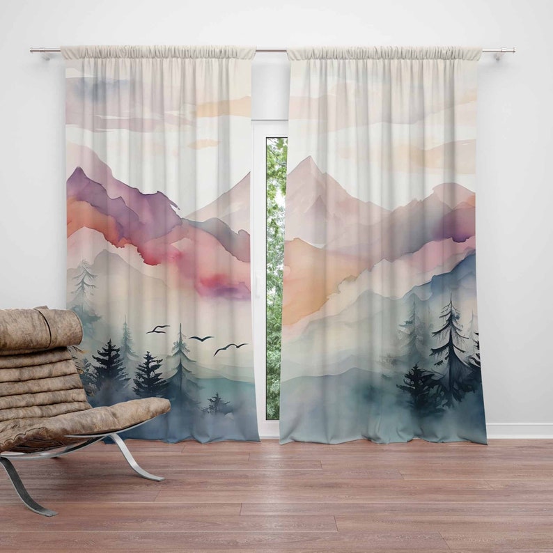 Blackout Curtain Nursery - Mountain Forest Nursery Curtain Kids Bedroom