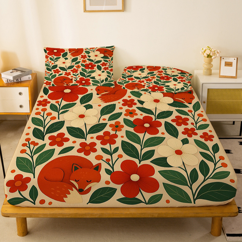 Baby Nursery Home - Two Little Foxes Floral Fitted Sheet