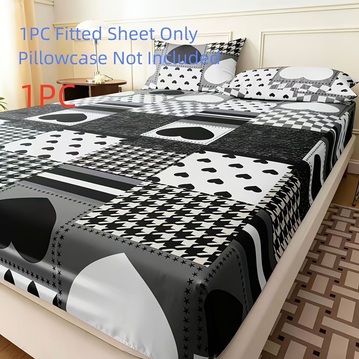 Baby Nursery Home - Trendy black and white heart patchwork