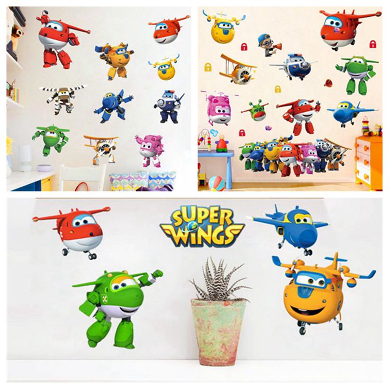 Hot Cartoon Super Wings Deform - Baby Nursery Wallpaper review and price
