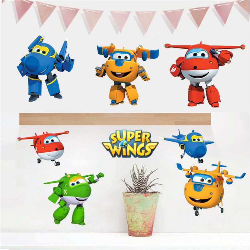 Hot Cartoon Super Wings Deform - Baby Nursery Wallpaper review and price