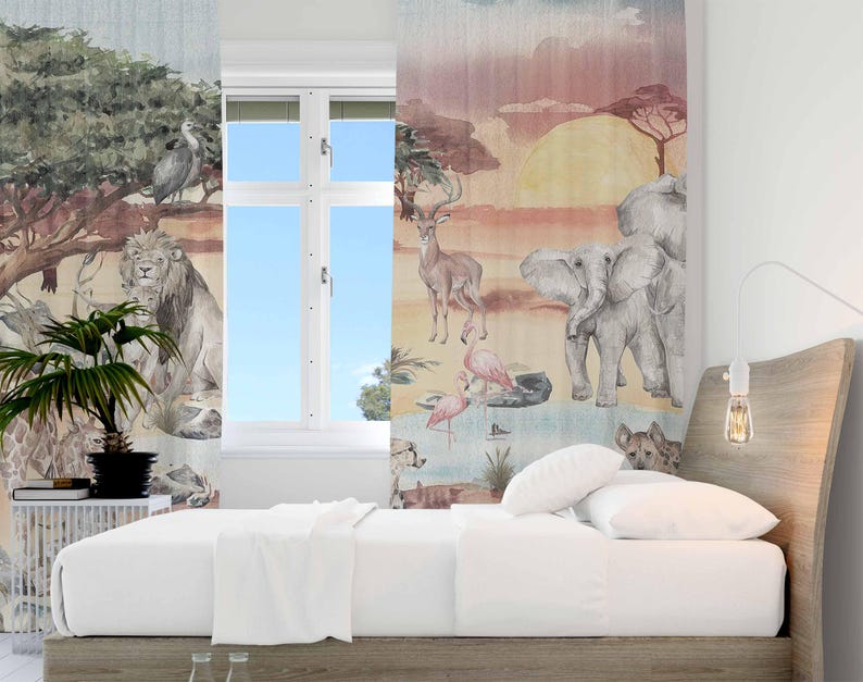 Safari Animals Curtain Kids Be - Blackout Curtain Nursery review and price