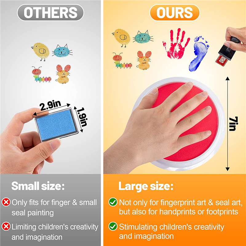 5 Large Round Craft Ink Pads N - Footprint Ink Kit review and price