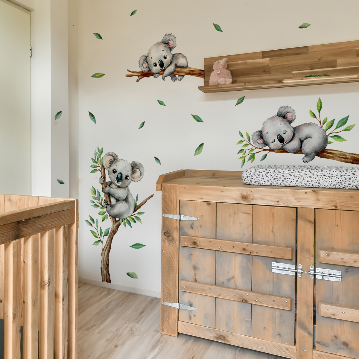 Cartoon Koala Climbing Tree Br - Baby Nursery Wallpaper review and price