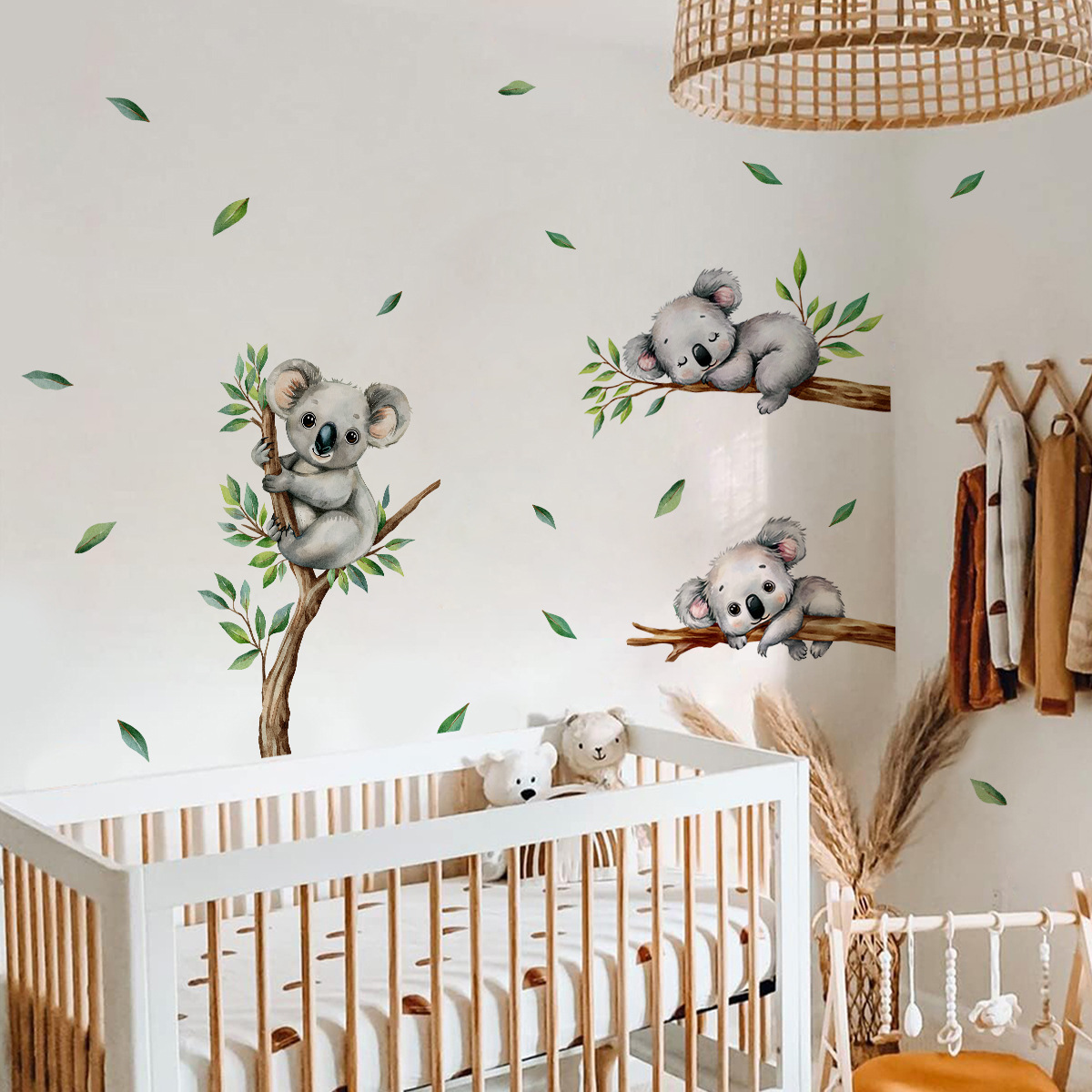 Cartoon Koala Climbing Tree Br - Baby Nursery Wallpaper review and price