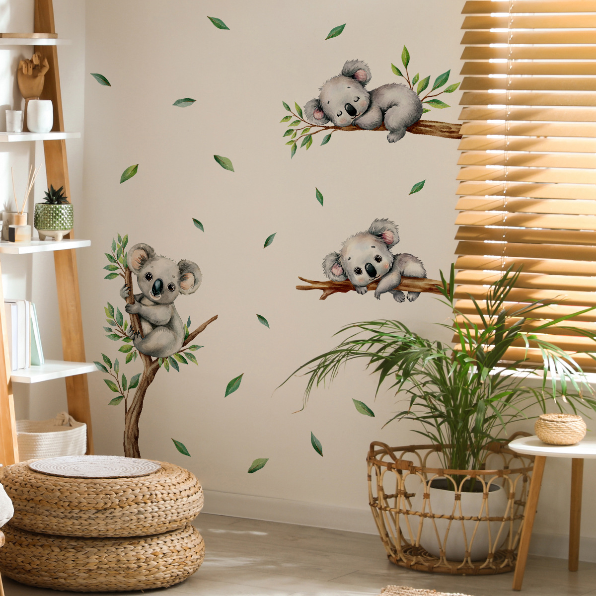 Cartoon Koala Climbing Tree Br - Baby Nursery Wallpaper review and price