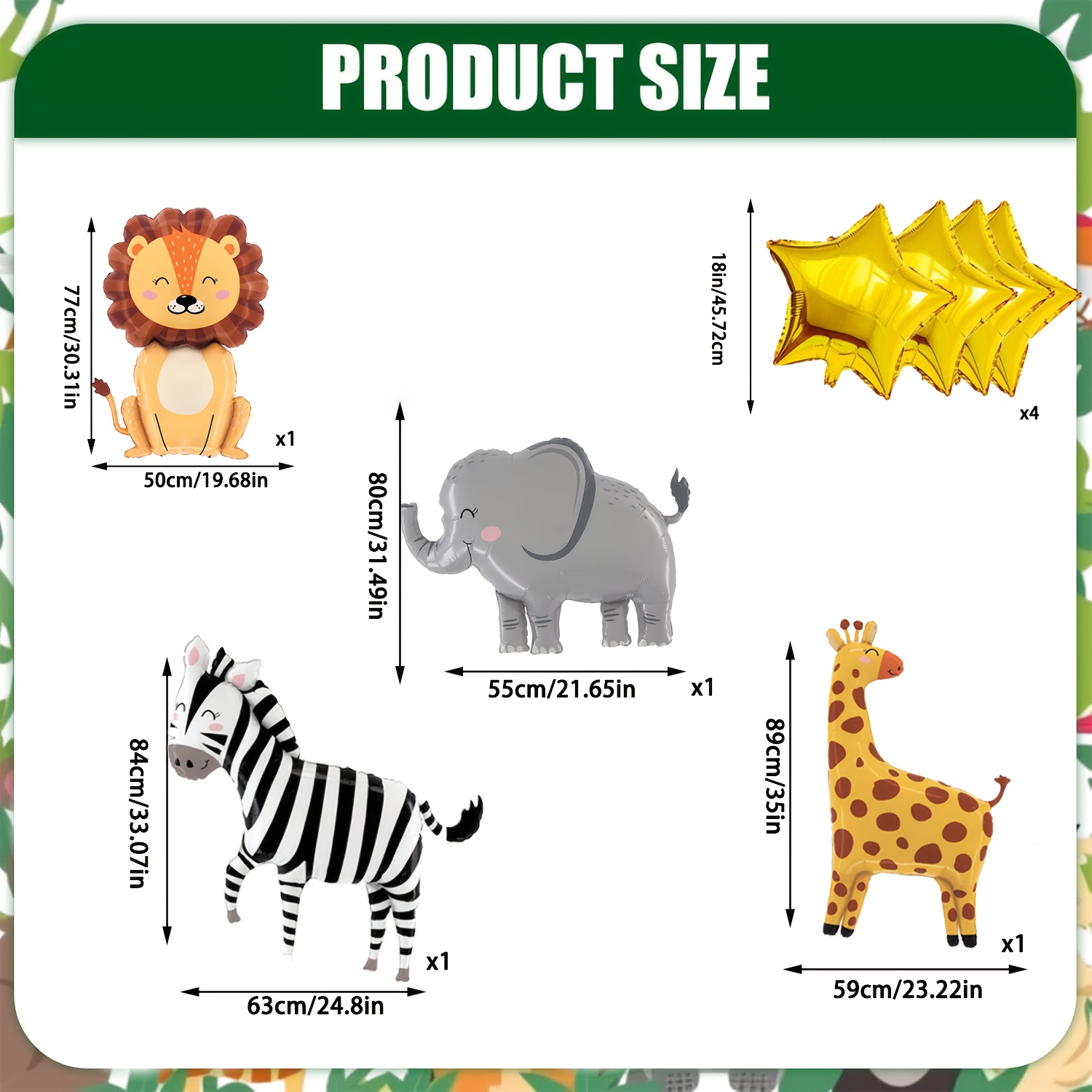 8PCS Cartoon Animal Theme Foil - Baby Nursery Jungle Theme review and price