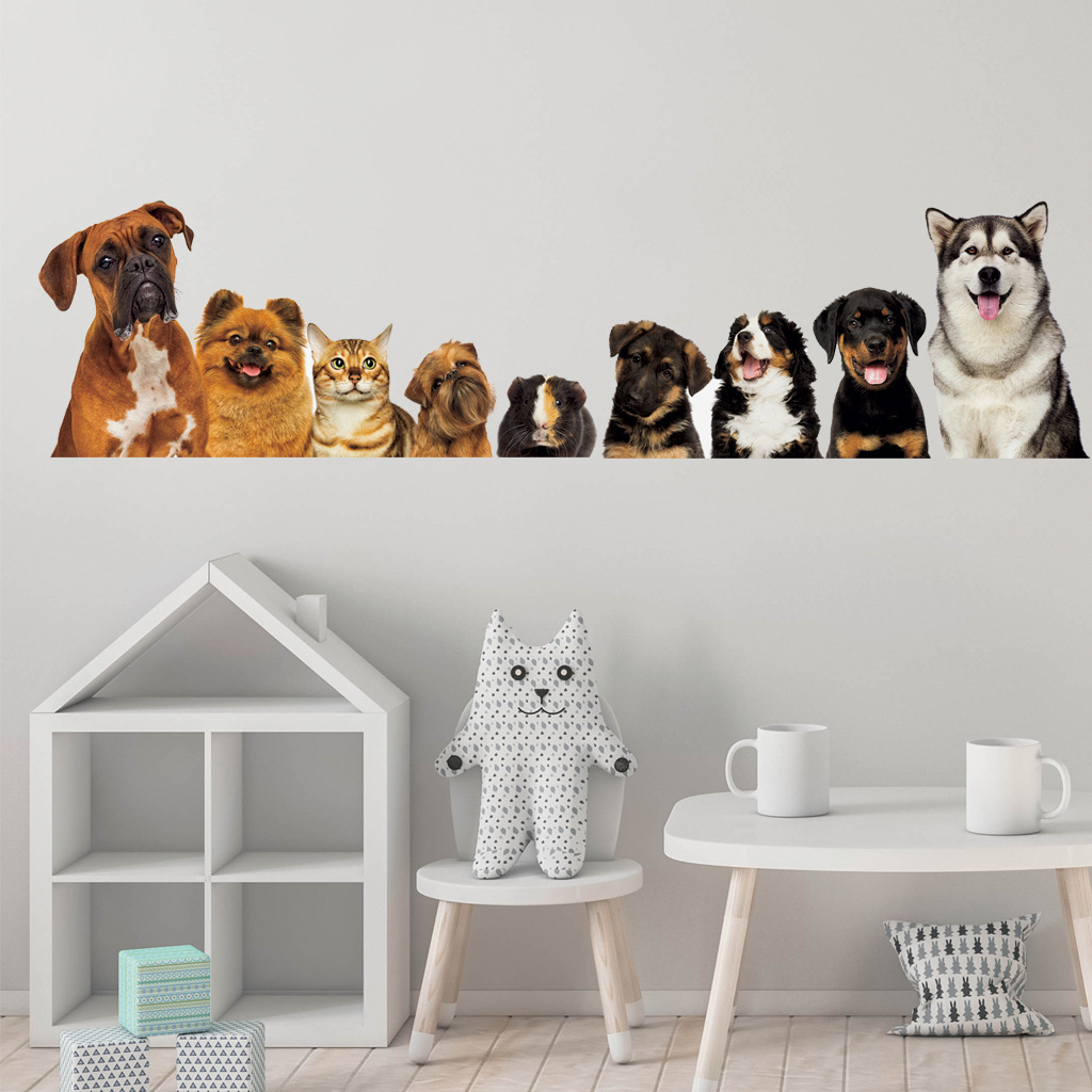 C30# 9 Cute Cats And Dogs Wall - Baby Nursery Wallpaper review and price