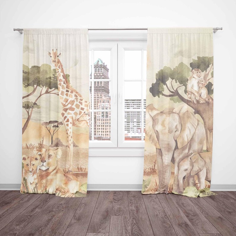 Mom and Baby Curtains Safari A - Blackout Curtain Nursery review and price