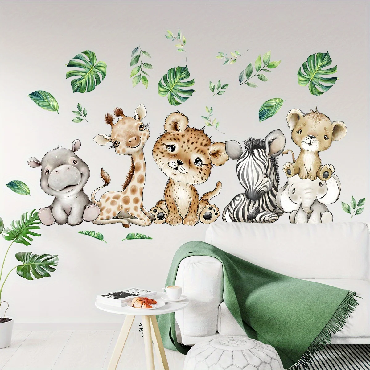 1PC Cartoon Cute Hippo Tiger E - Baby Nursery Wallpaper review and price