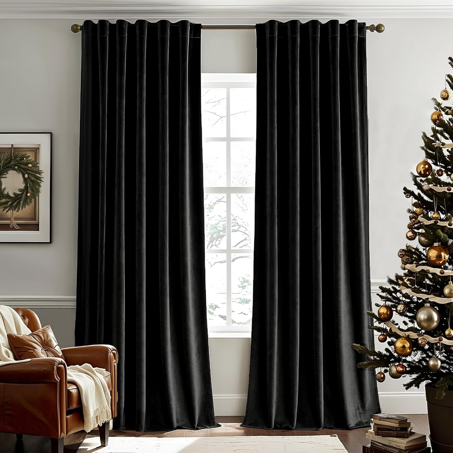 Black Velvet Curtains 96 Inche - Blackout Curtain Nursery review and price