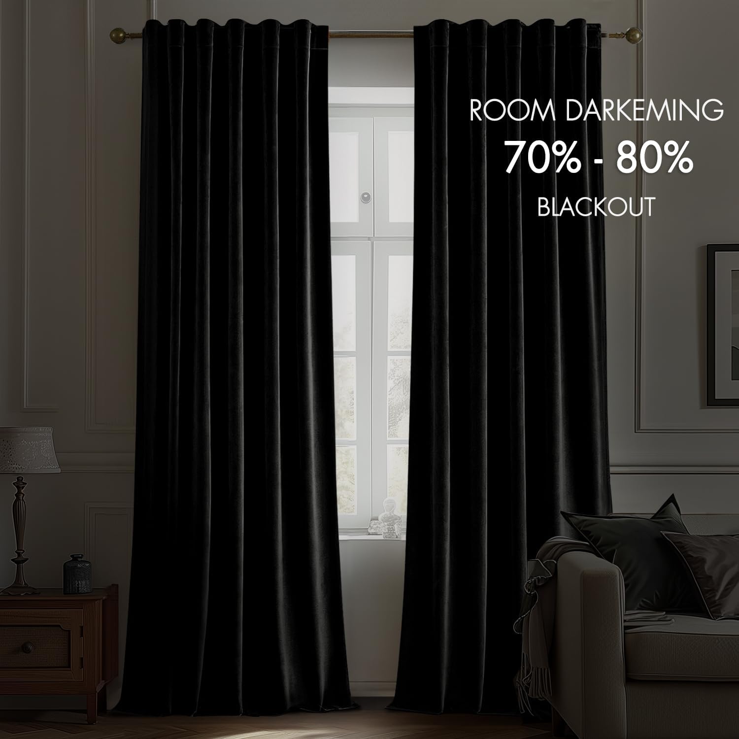 Black Velvet Curtains 96 Inche - Blackout Curtain Nursery review and price