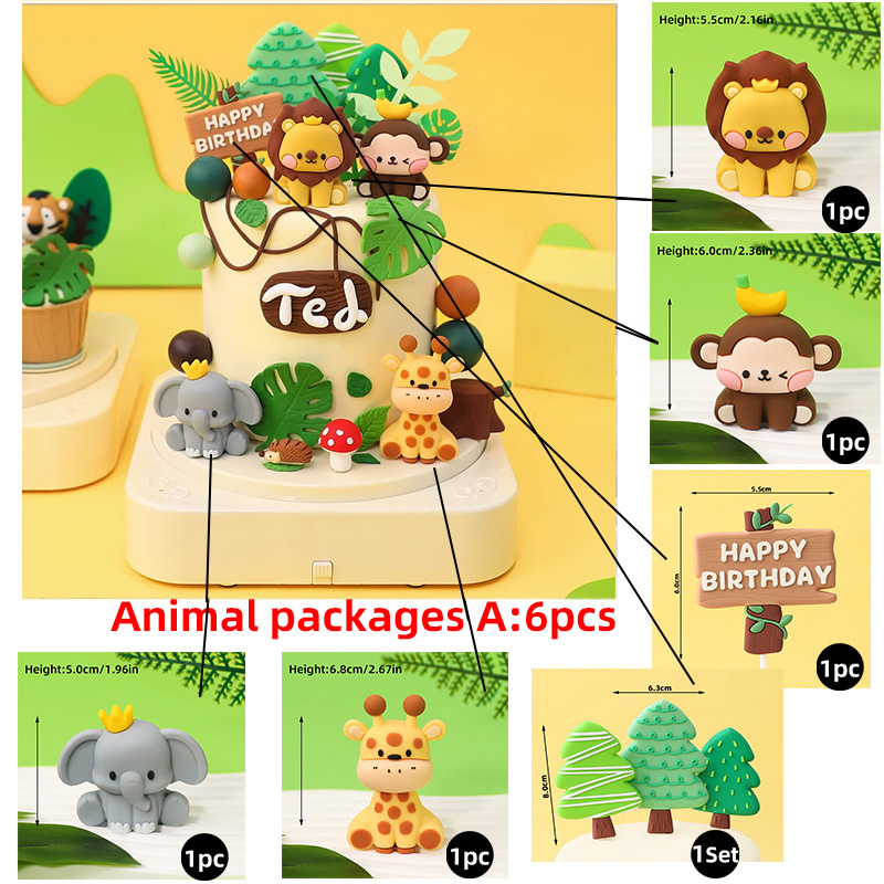 Zoo Jungle Animals Cake Decor  - Baby Nursery Jungle Theme review and price