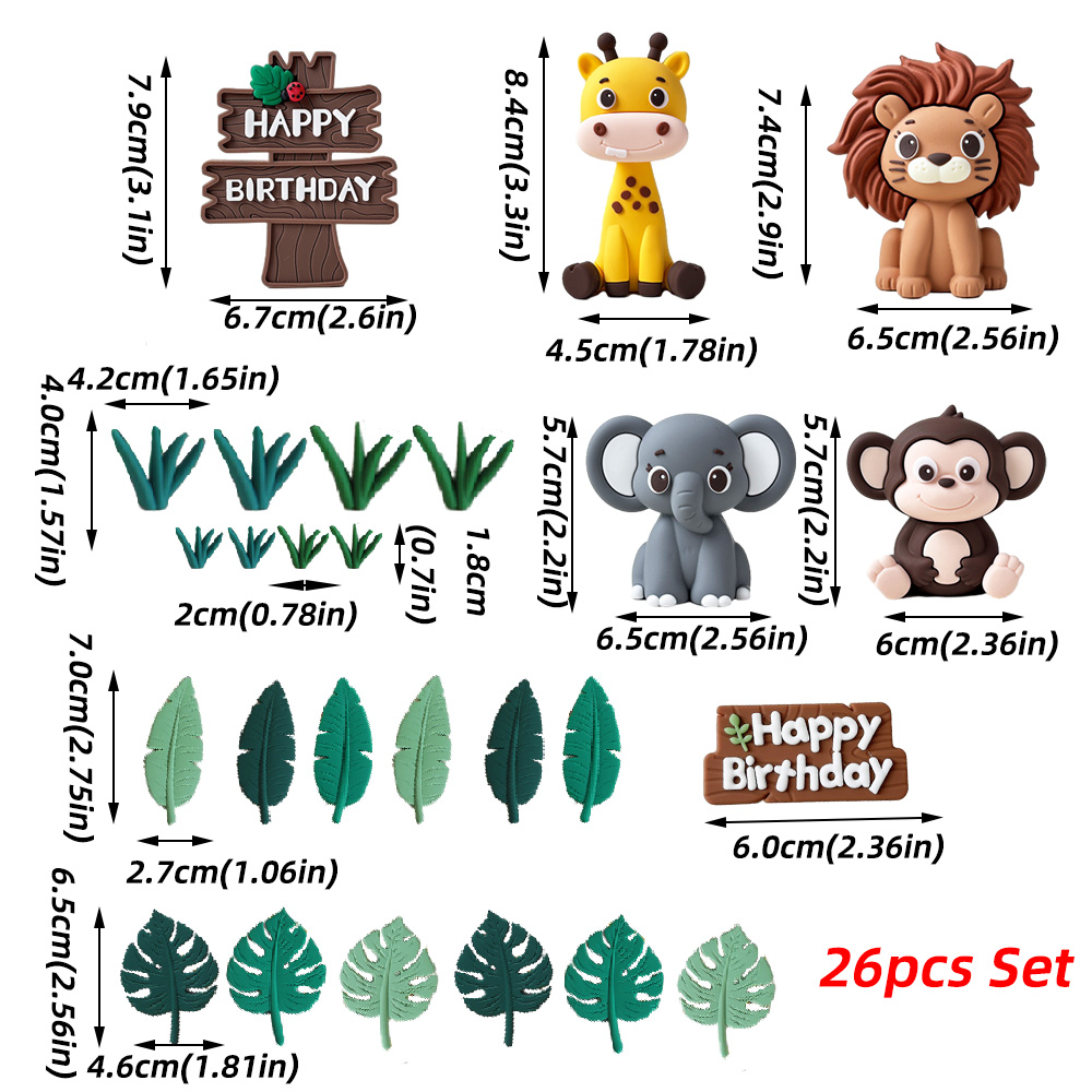 Wild Jungle Animal Cake Topper - Baby Nursery Jungle Theme review and price