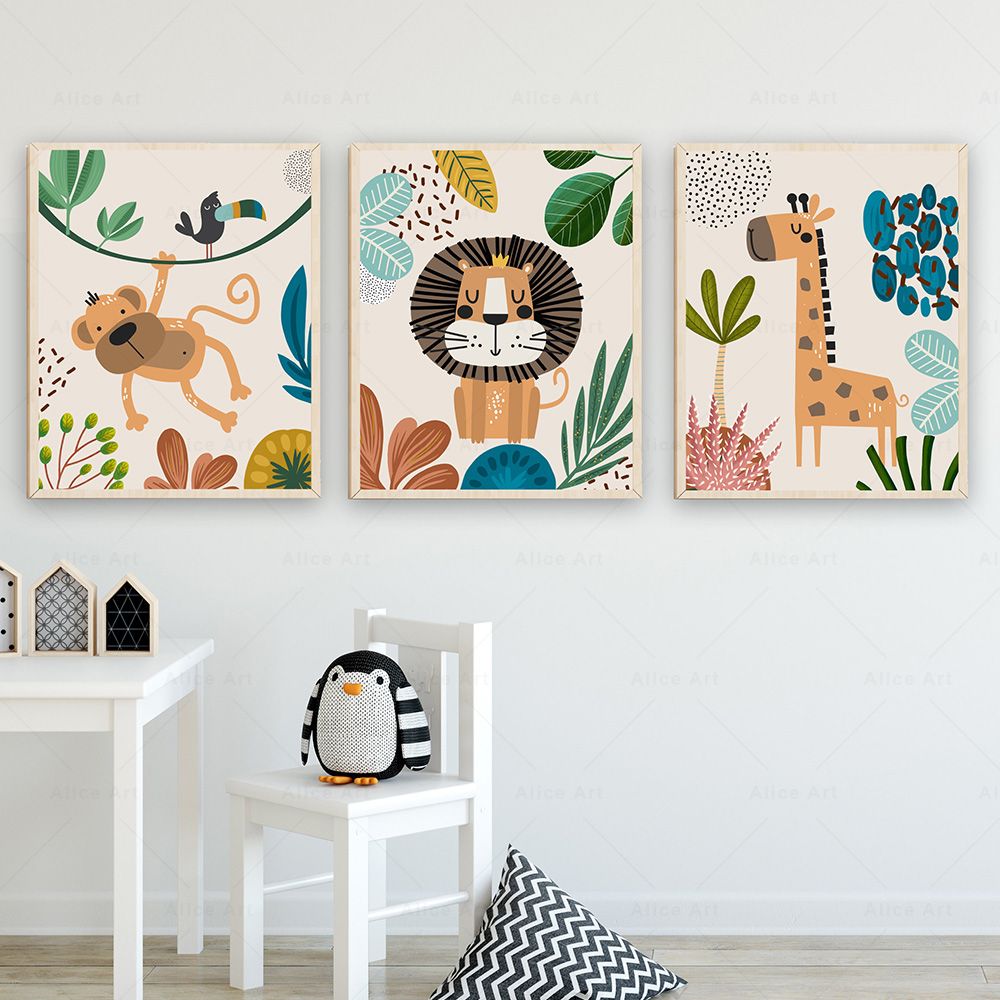 Boho Monkey Lion Giraffe Bird  - Baby Nursery Home review and price