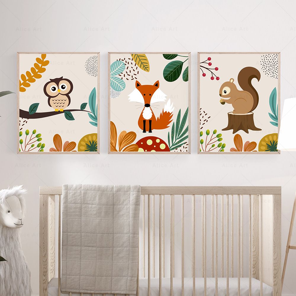 Boho Monkey Lion Giraffe Bird  - Baby Nursery Home review and price