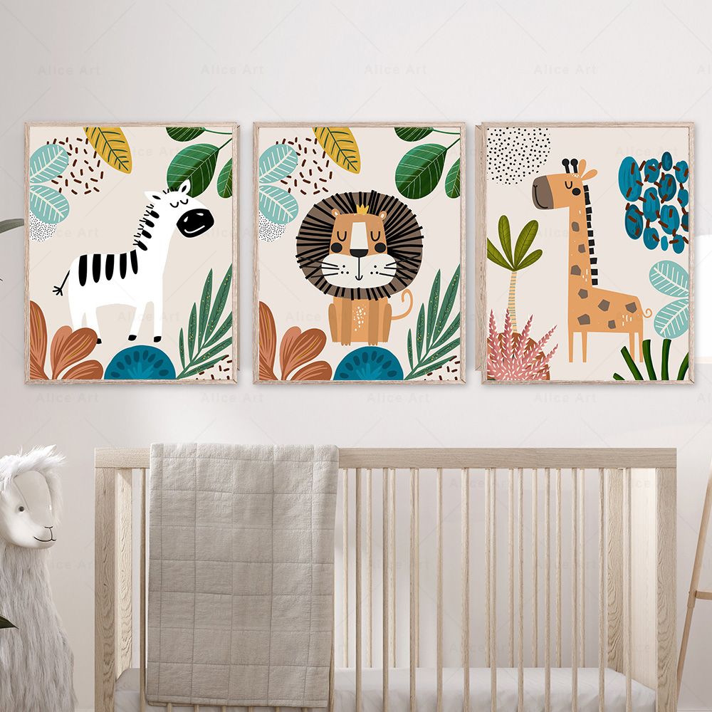 Boho Monkey Lion Giraffe Bird  - Baby Nursery Home review and price