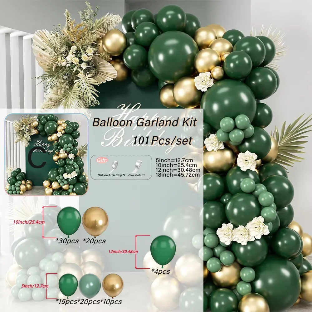 101Pcs Green Gold Latex Balloo - Baby Nursery Jungle Theme review and price