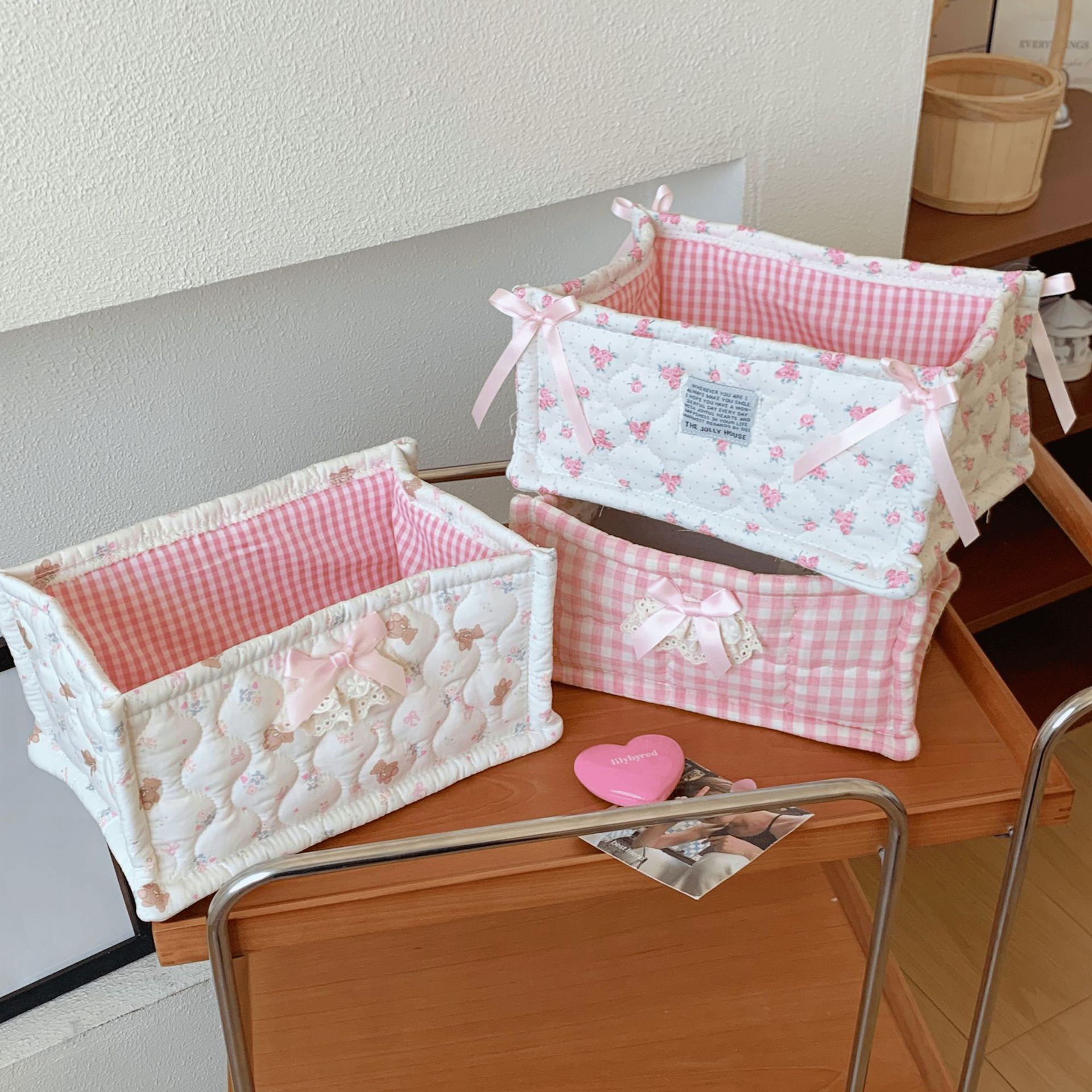 Cute Desktop Storage Basket wi - Storage Basket Fabric review and price