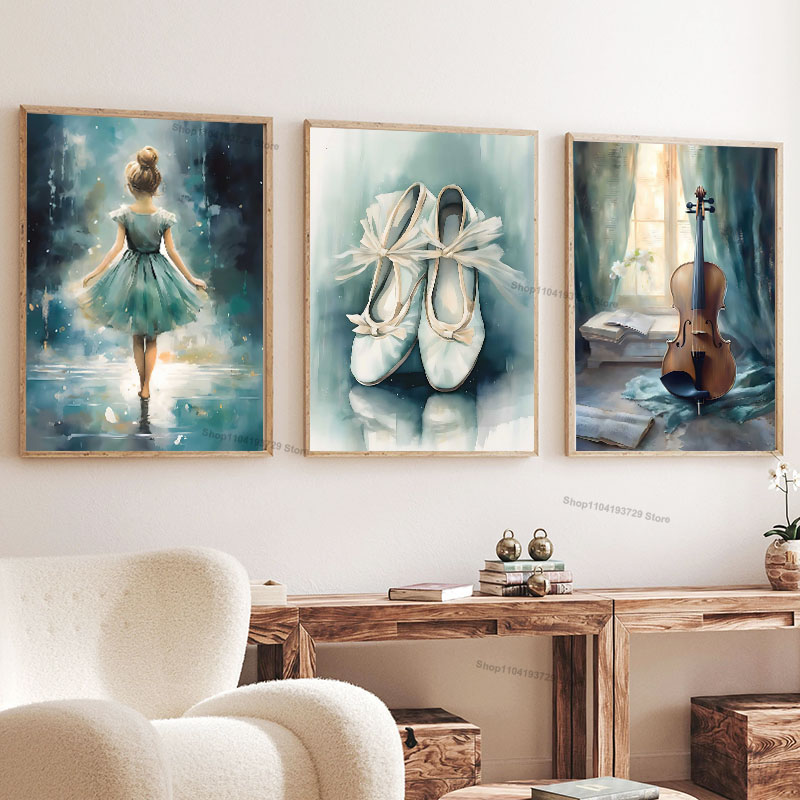 Watercolor Ballet Girl Shoes C - Baby Nursery Home review and price