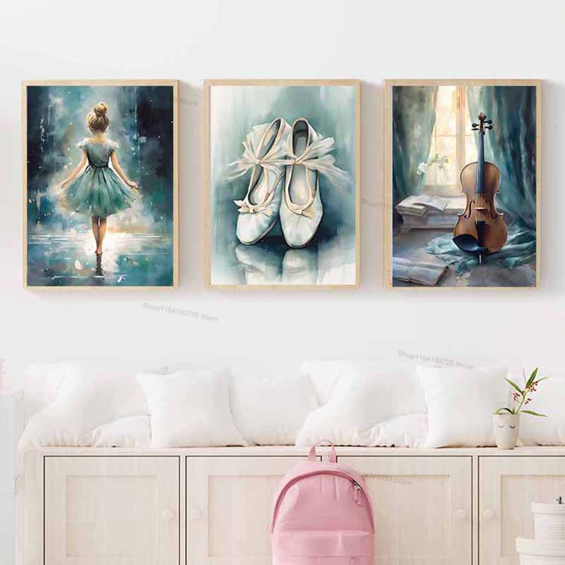 Watercolor Ballet Girl Shoes C - Baby Nursery Home review and price