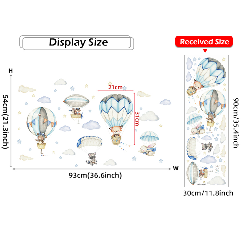 Cartoon Cute Animals Hot Air B - Baby Nursery Hot Air Balloon review and price