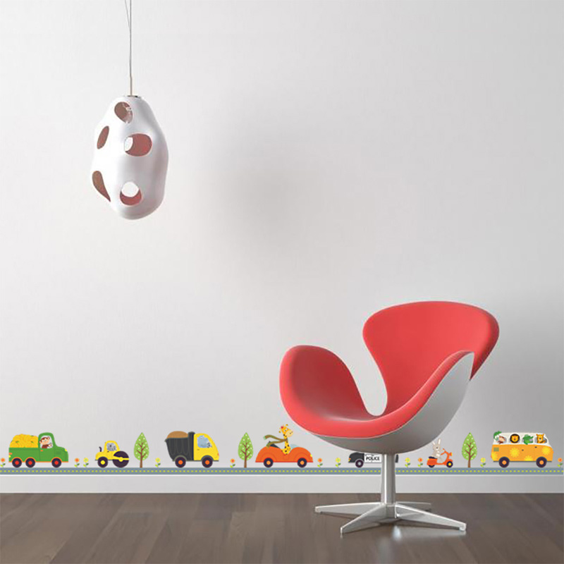 Cartoon Animals Car Wall Stick - Baby Nursery Wallpaper review and price
