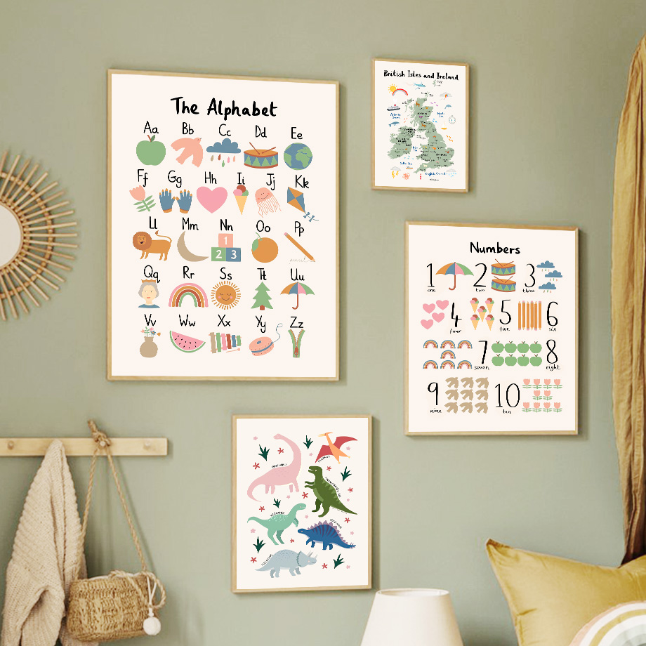 Animal World Map Dinosaur Alph - Baby Nursery Home review and price