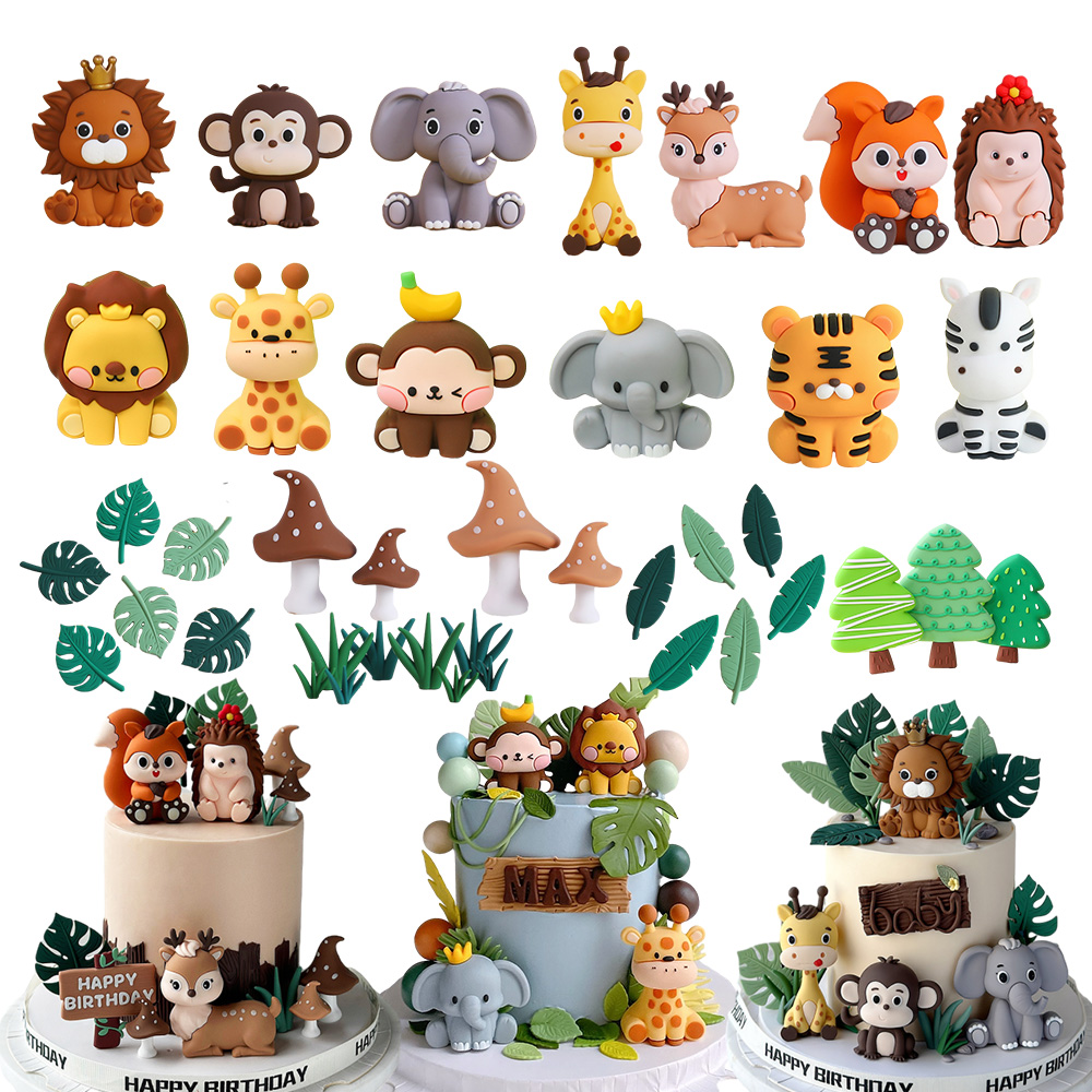 Safari Animal Cake Toppers Set - Baby Nursery Jungle Theme review and price