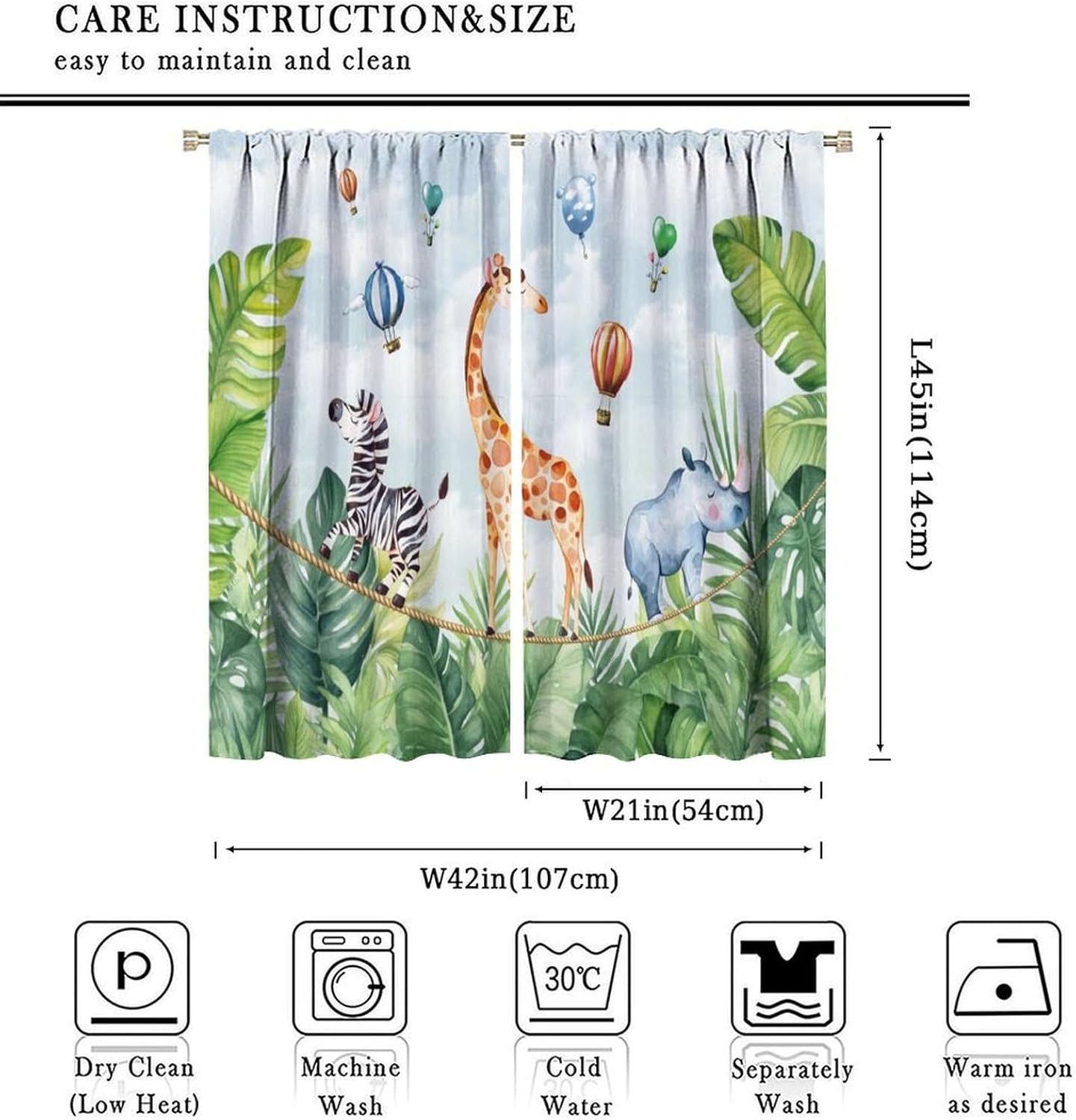 Safari, Jungle, Animal Print B - Blackout Curtain Nursery review and price