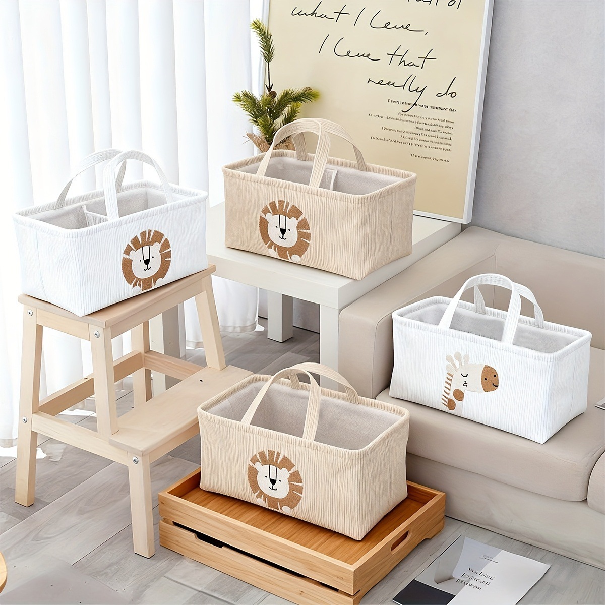 Cute Lion Diaper Caddy Foldabl - Baby Nursery Organiser review and price