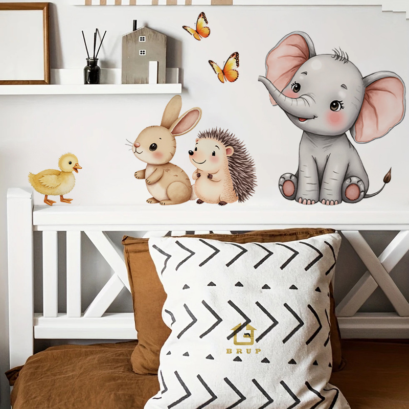 Cartoon Animal Wall Sticker -  - Baby Nursery Wallpaper review and price
