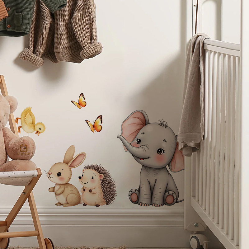 Cartoon Animal Wall Sticker -  - Baby Nursery Wallpaper review and price
