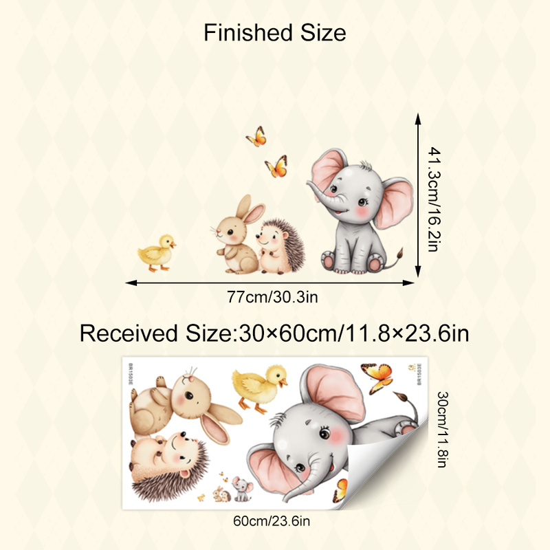Cartoon Animal Wall Sticker -  - Baby Nursery Wallpaper review and price