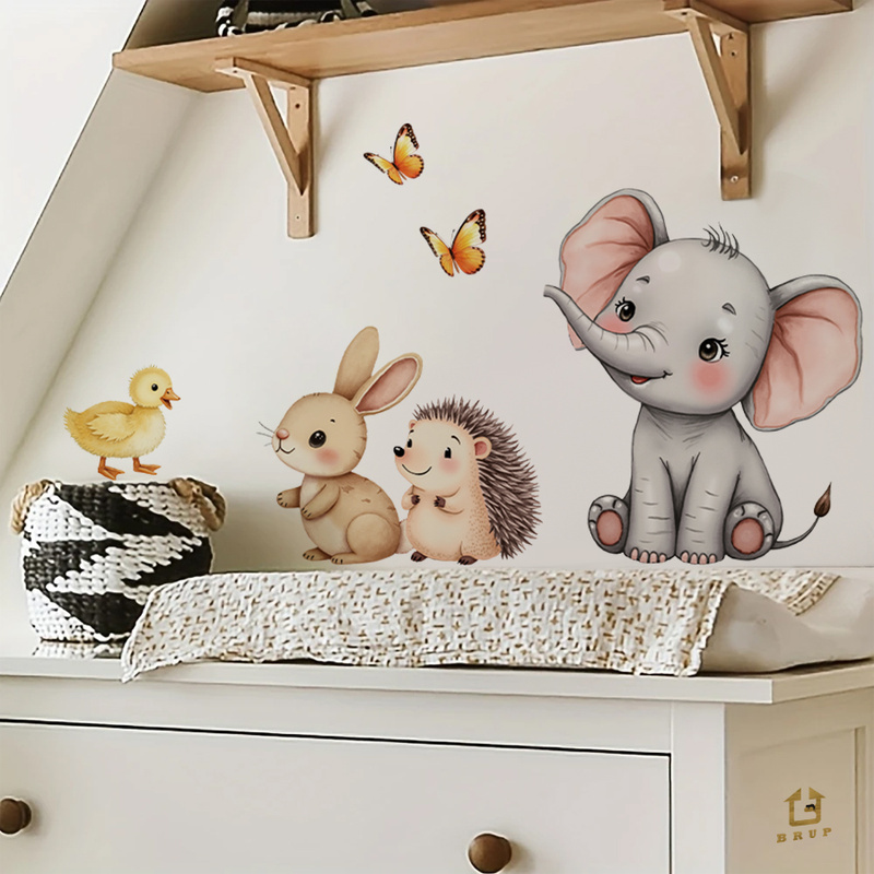 Cartoon Animal Wall Sticker -  - Baby Nursery Wallpaper review and price