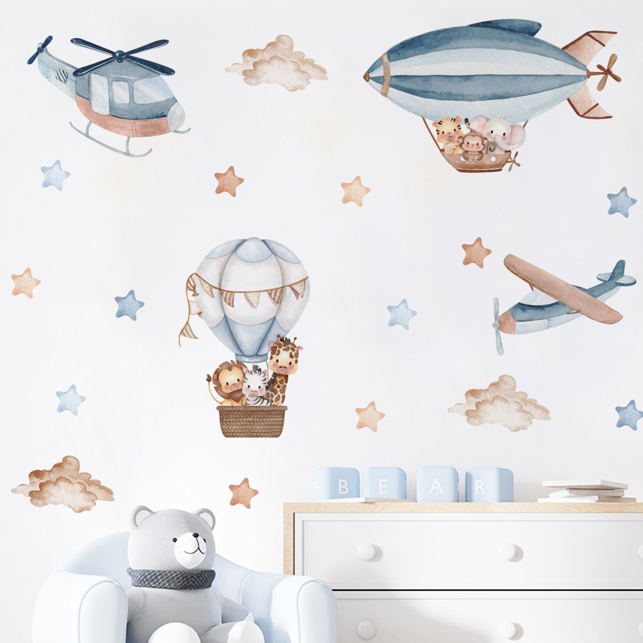 Watercolor Animals Hot Air Bal - Baby Nursery Hot Air Balloon review and price