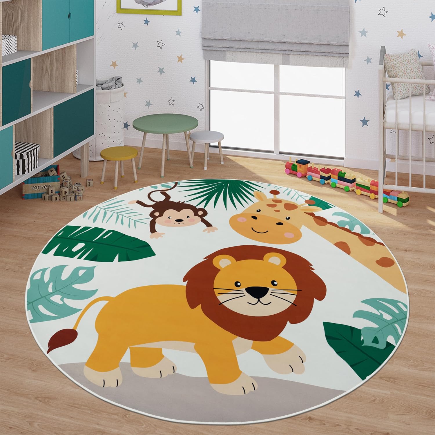 Soft Round Jungle Animal Print - Baby Nursery Jungle Theme review and price