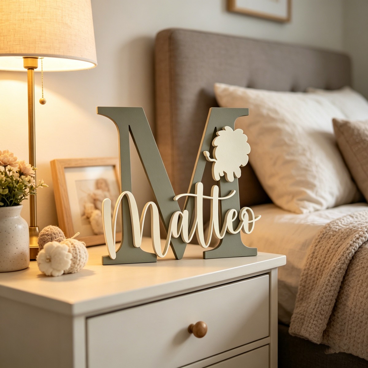 1Pc Custom Lion Name & Initial - Baby Nursery Home review and price