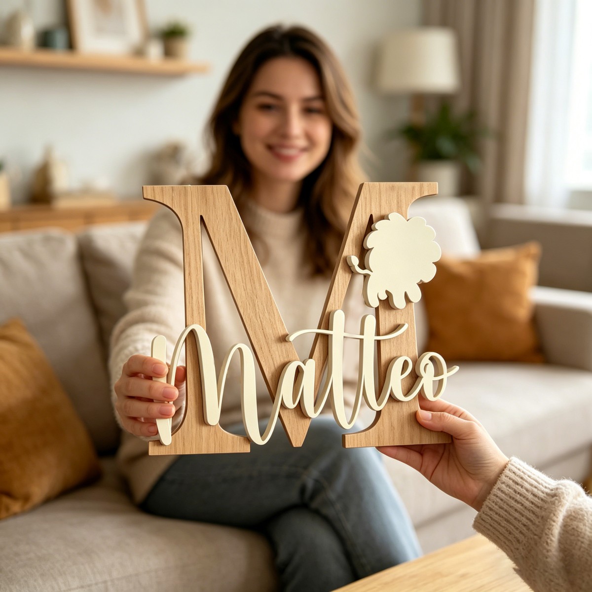 1Pc Custom Lion Name & Initial - Baby Nursery Home review and price