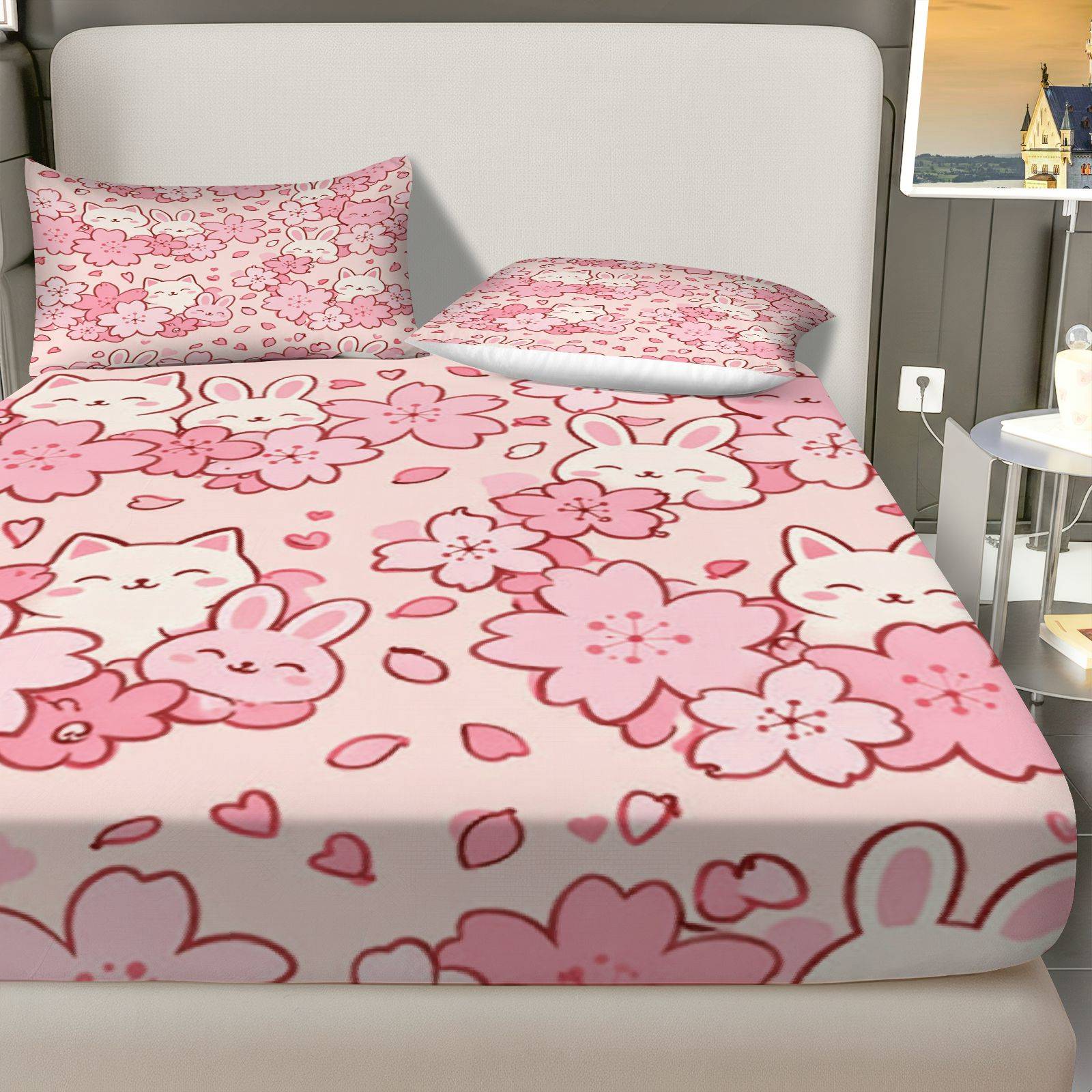 Sakura Rabbit Cat Bedding Set, - Baby Nursery Home review and price