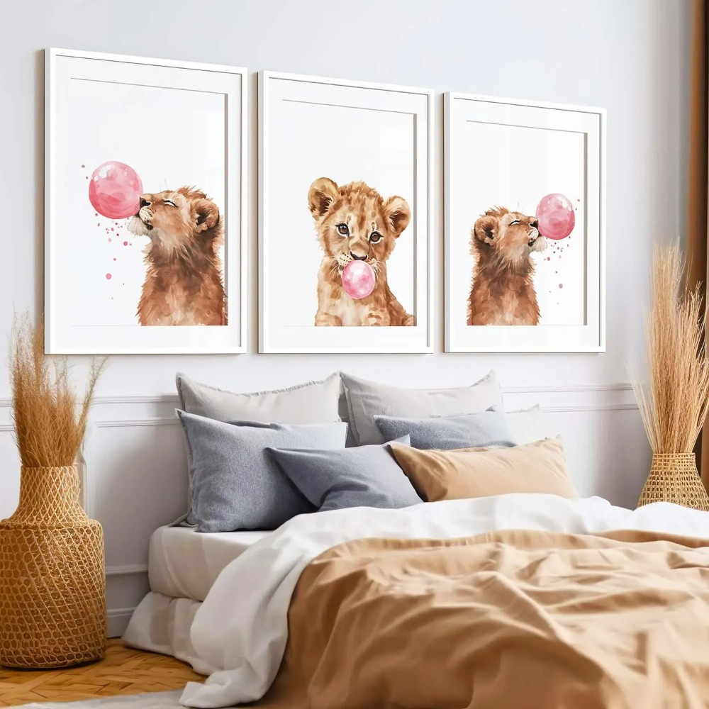 Lion Cub Nursery Wall Art Set  - Baby Nursery Jungle Theme review and price