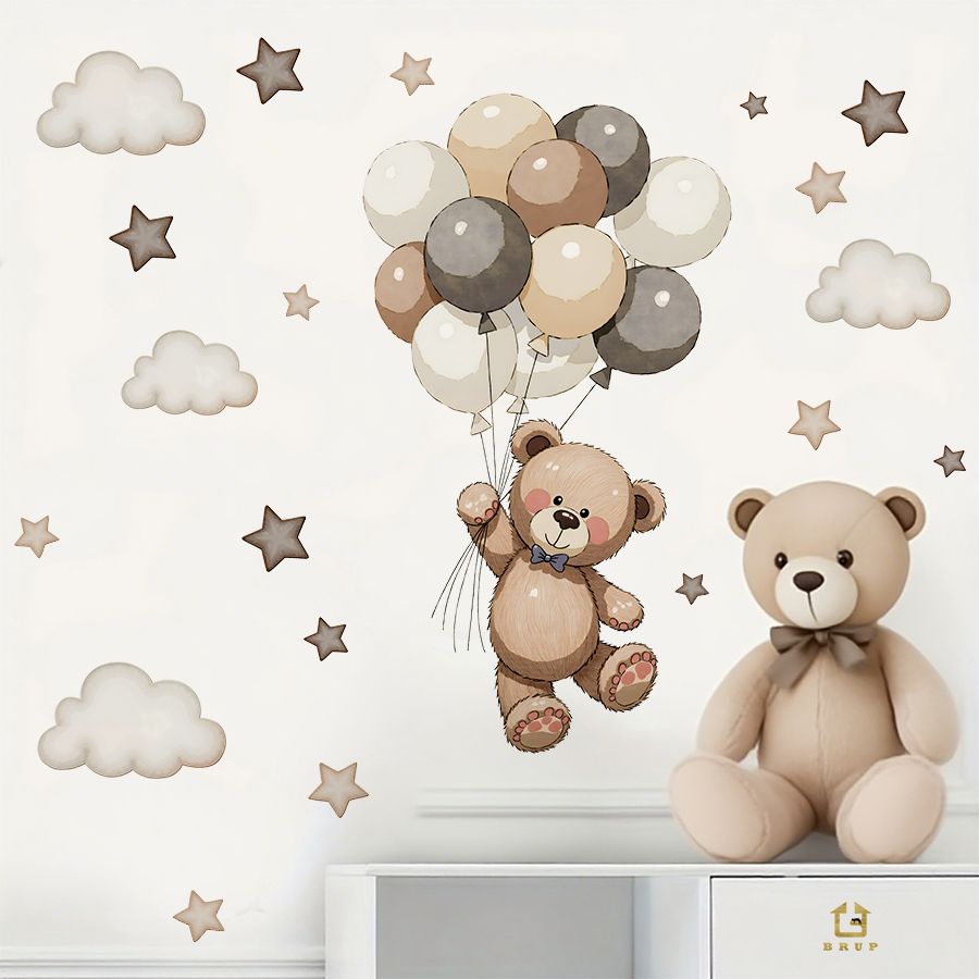 Adorable Teddy Bear Wall Decal - Baby Nursery Wallpaper review and price