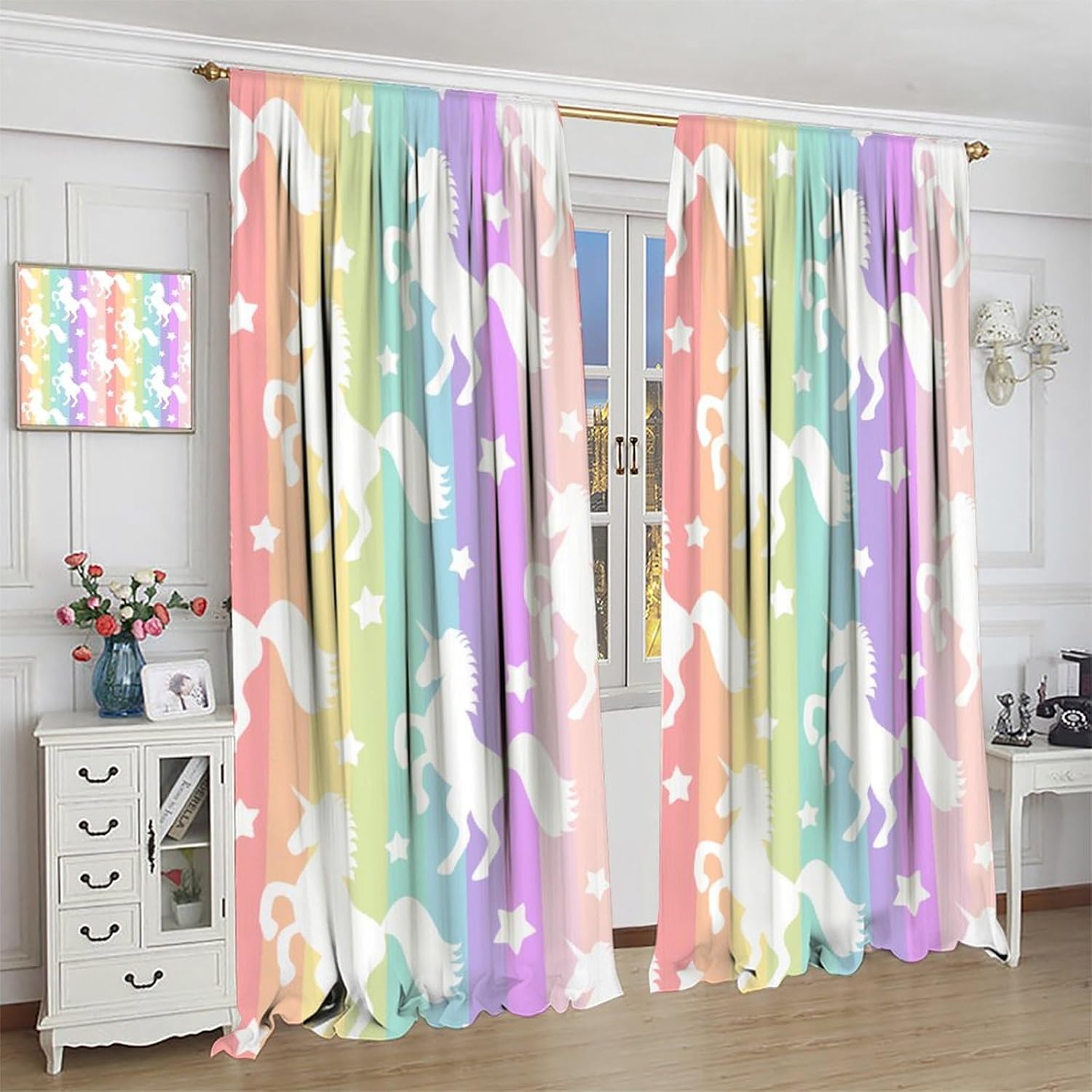 Rainbow Unicorn Blackout Curta - Blackout Curtain Nursery review and price