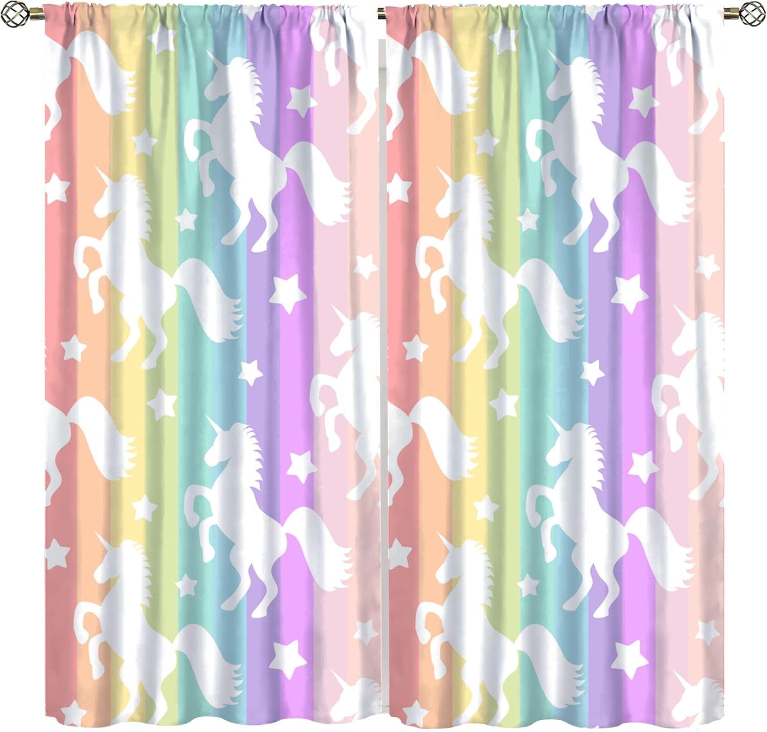Rainbow Unicorn Blackout Curta - Blackout Curtain Nursery review and price