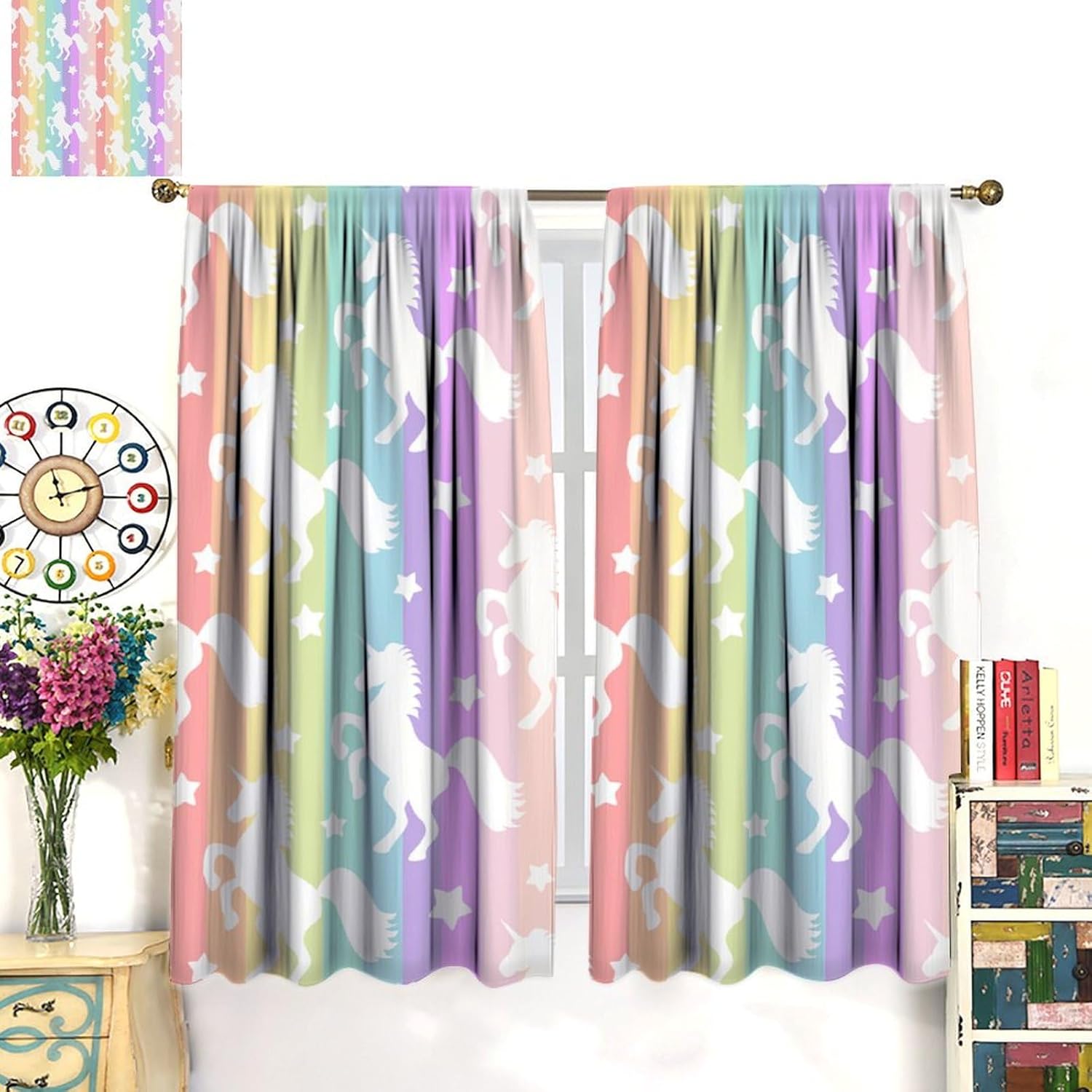 Rainbow Unicorn Blackout Curta - Blackout Curtain Nursery review and price