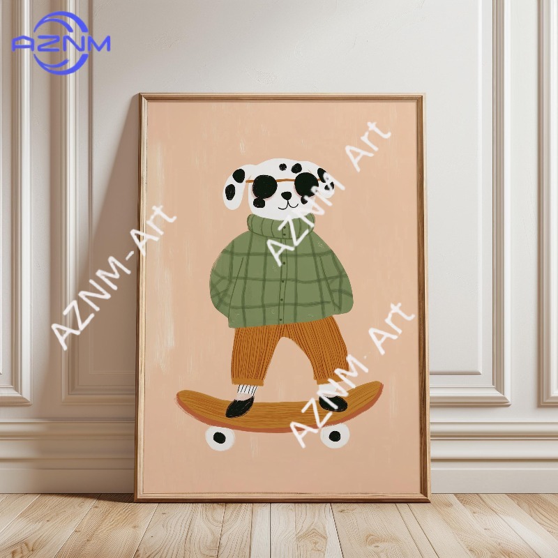 1PC Funny Animal Skateboarding - Baby Nursery Home review and price