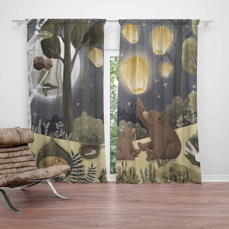 Woodland Nursery Curtains Anim - Blackout Curtain Nursery review and price
