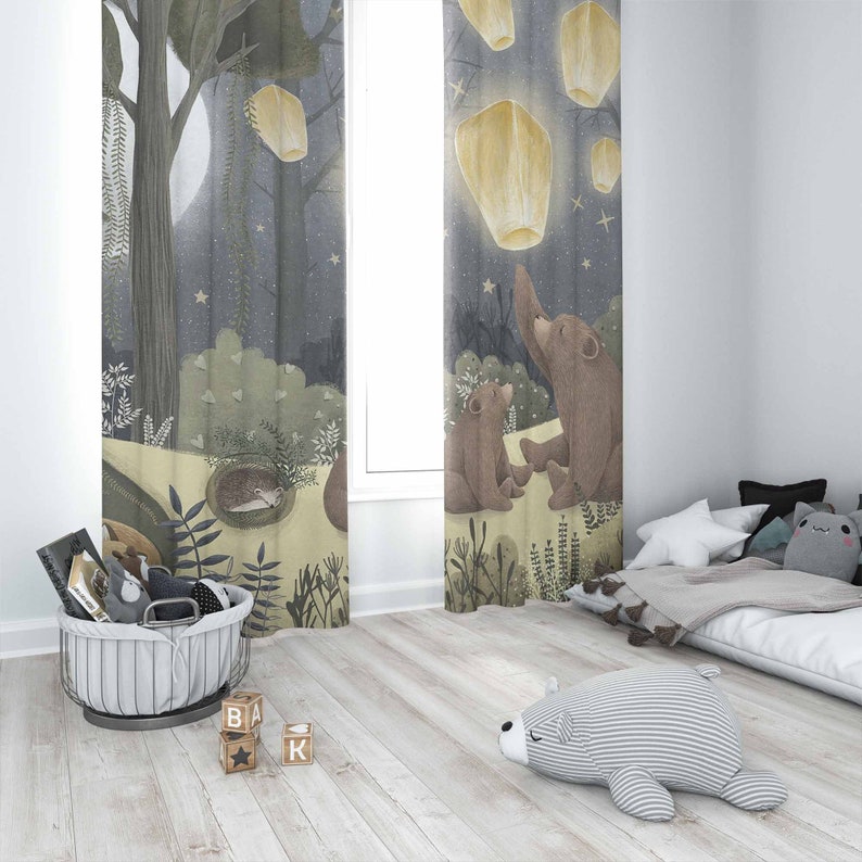 Woodland Nursery Curtains Anim - Blackout Curtain Nursery review and price