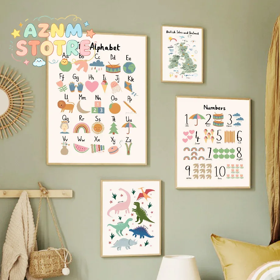 Animal World Map Dinosaur Alph - Baby Nursery Home review and price