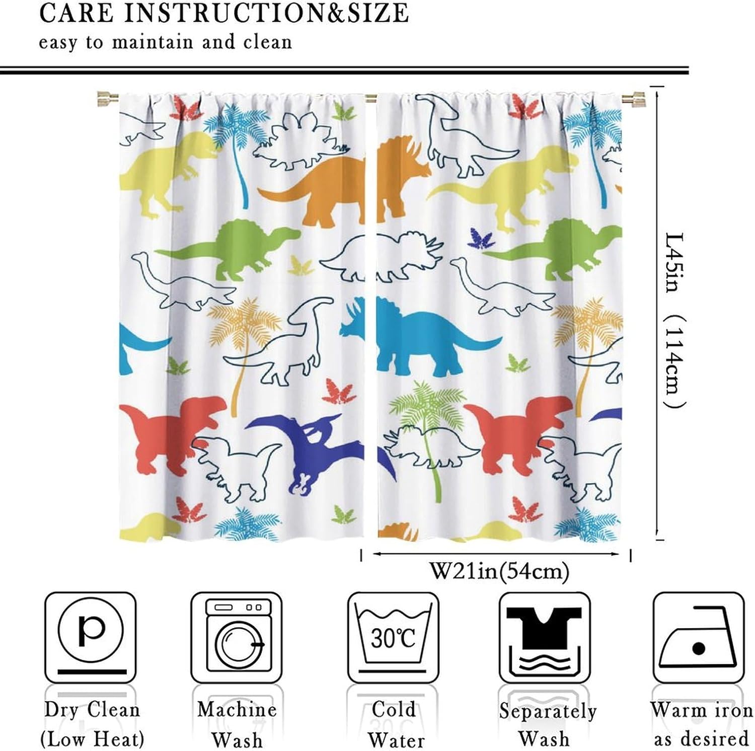 Dinosaur Kids Curtains, Cartoo - Blackout Curtain Nursery review and price